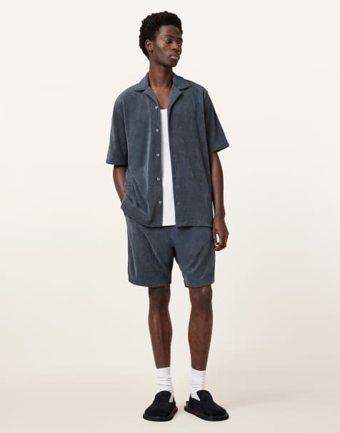 AllSaints - Felix - Sweatshort in donkerblauw - view 1
