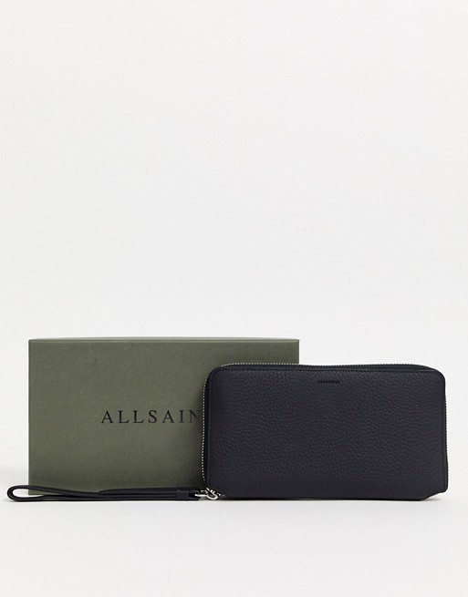 AllSaints fetch leather phone wristlet and purse