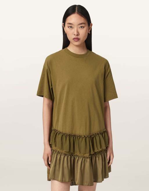 AllSaints Feyre Kleid in Khaki-Grün, 3 von 6
