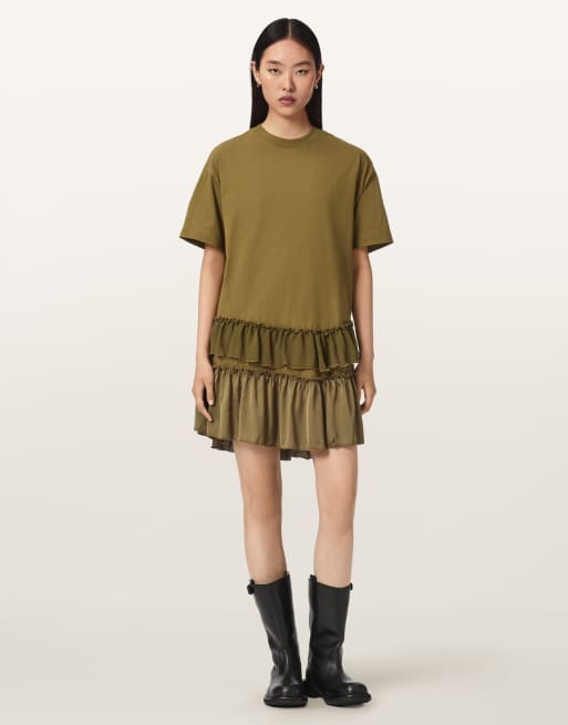 AllSaints Feyre Kleid in Khaki-Grün, 4 von 6