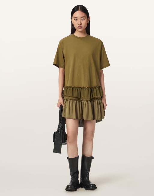 AllSaints Feyre Kleid in Khaki-Grün, 6 von 6