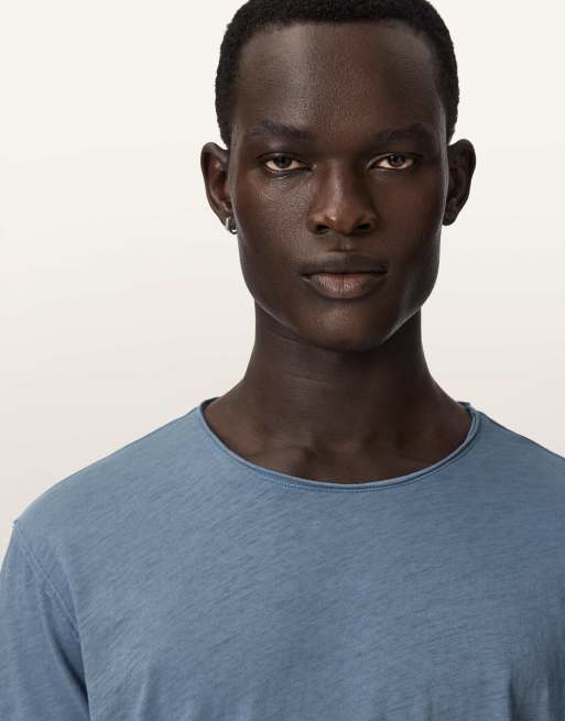 AllSaints – Figure – Kurzärmliges T-Shirt in Wellenblau mit Rundhalsausschnitt, 6 von 7