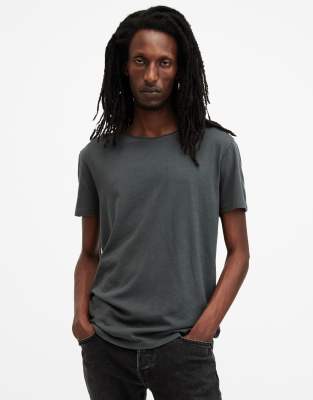 AllSaints - Figure - T-shirt ras de cou à manches courtes - Gris Carter