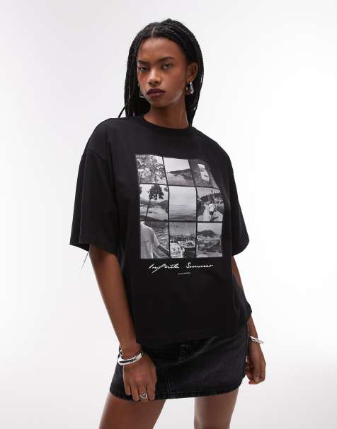 Allsaints film amelie tee in black - view 1