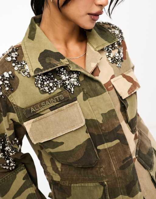 AllSaints - Finch - Broderet utility-jakke med camouflagemønster , 2 af 4