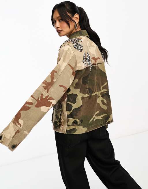 AllSaints - Finch - Broderet utility-jakke med camouflagemønster , 3 af 4
