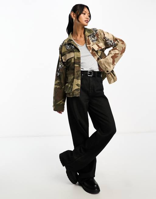 AllSaints - Finch - Broderet utility-jakke med camouflagemønster , 4 af 4