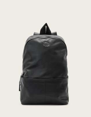 Allsaints Finn Leather Backpack In Black