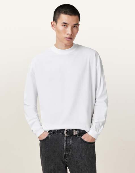 AllSaints - Finn - T-shirt ras de cou à manches longues - Blanc éclatant - view 1