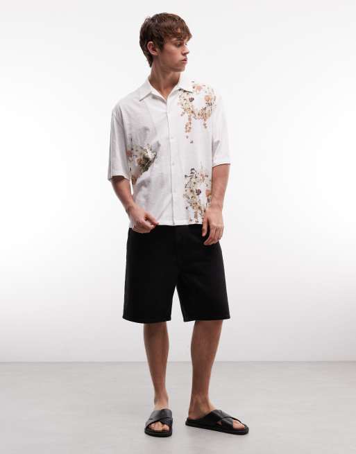 AllSaints – Fleur Lis – Kurzärmliges Hemd in Ecru mit Blumenmuster und Reverskragen, 2 von 5
