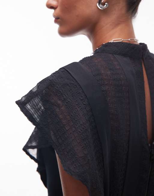 AllSaints - Fleur - Robe texturée - Noir , 3 de 4
