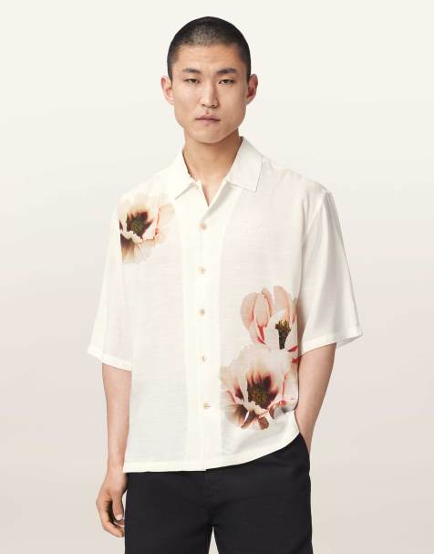 AllSaints - Floraison - Overhemd met korte mouwen in ecru - view 1