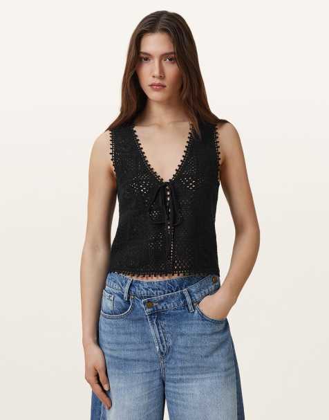 AllSaints – Florence – Weste in Schwarz - view 1