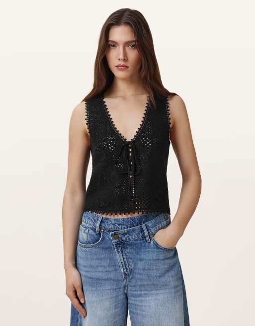 AllSaints – Florence – Weste in Schwarz
