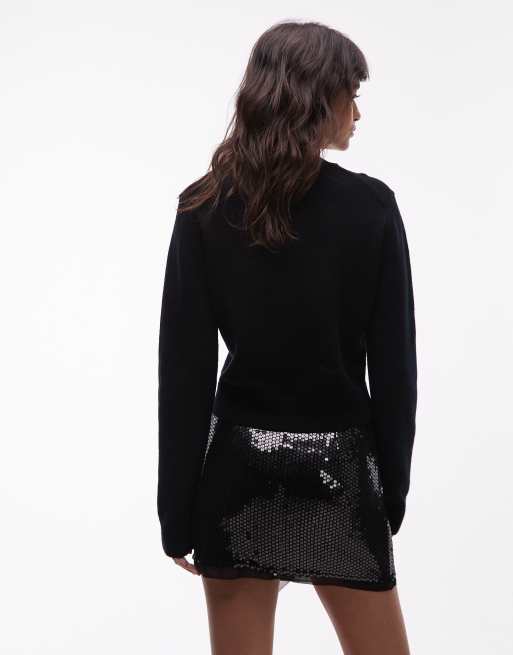 AllSaints - Fonsie - Mini-jupe ornementée - Noir, 4 de 5