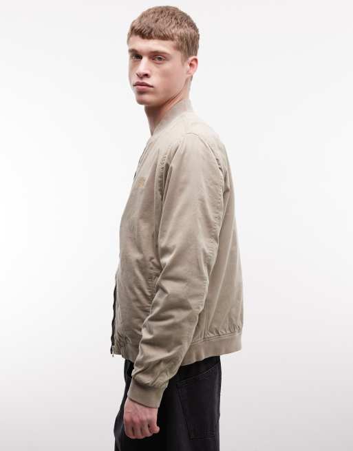 AllSaints - Forres - Bomberjack met rits en logo in beige, 4 van 5