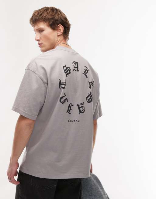 AllSaints - Fraktur - T-shirt oversize color pietra