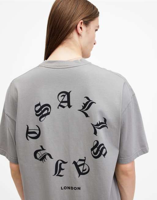 AllSaints - Fraktur - T-shirt ras de cou à manches courtes - Gris Trinity