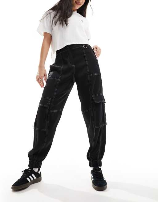 AllSaints Fran cuffed pants in black