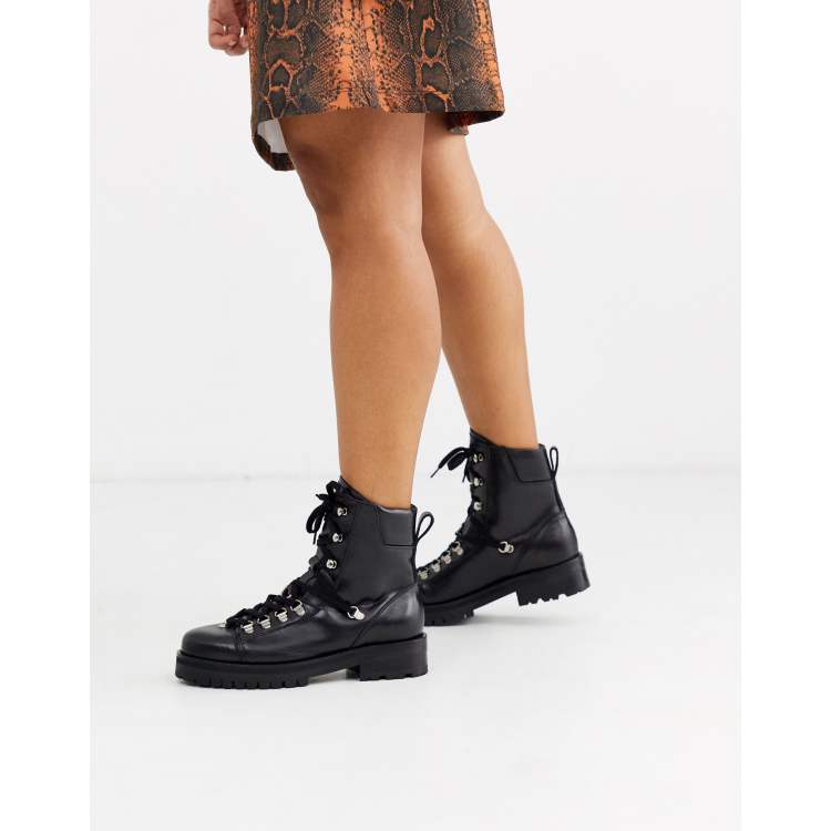 AllSaints Franka leather hiking boots in black