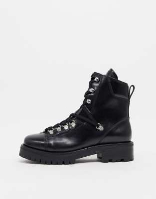 AllSaints Franka leather hiking boots in black