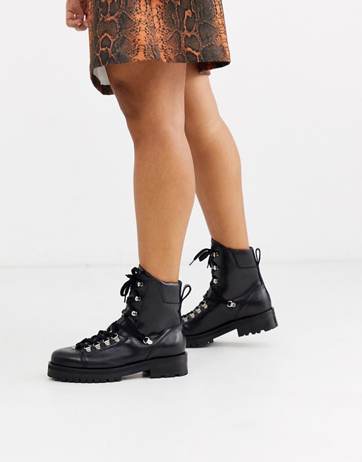 AllSaints Franka leather hiking boots in black