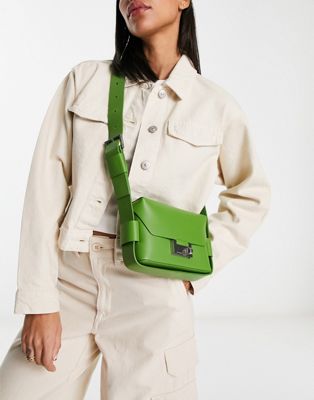 AllSaints Frankie 3 in 1 leather crossbody bag in green