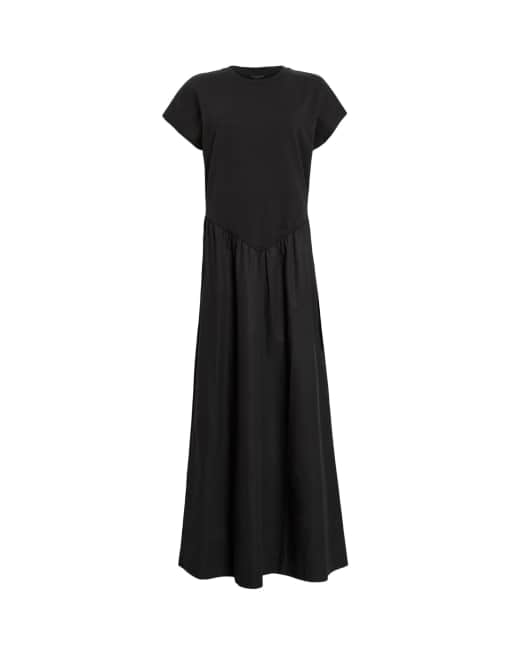 AllSaints - Frankie - Robe t-shirt à ourlet tombant - Noir, 4 de 4