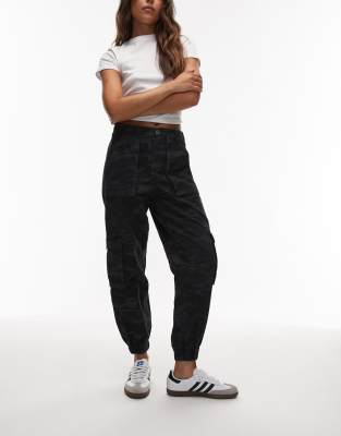 AllSaints Allsaints Freda denim camo trouser in navy - MBLUE