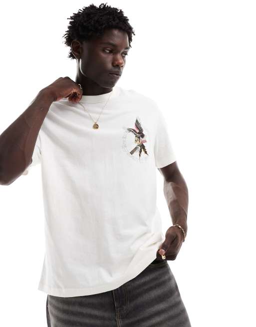 AllSaints - Fret - Hvid T-shirt med print bagpå, 2 af 4