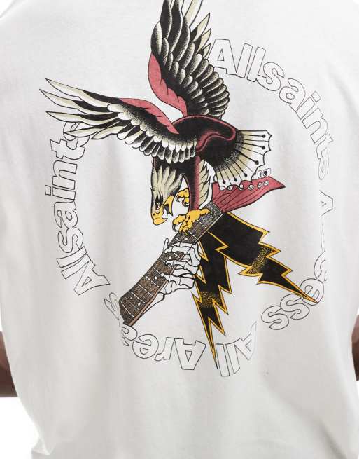 AllSaints - Fret - Hvid T-shirt med print bagpå, 4 af 4