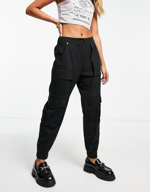 ALLSAINTS Maddie High-Rise Cargo Trousers in Black