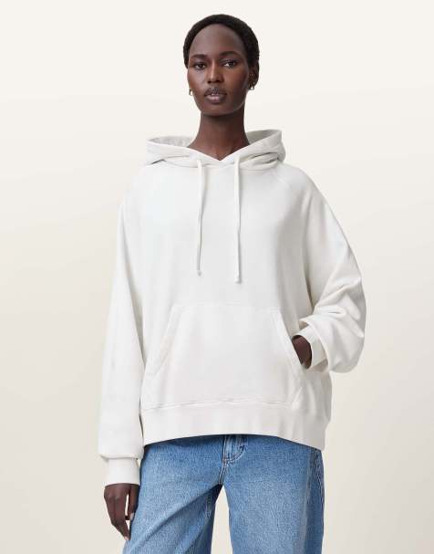 AllSaints – Fuse Talon – Kapuzenpullover in Weiß - view 1