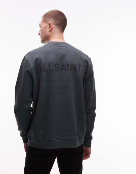 AllSaints – Future – Gråblå sweatshirt med rund halsringning - view 1