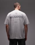 [AllSaints] AllSaints Future logo t-shirt in grey XS GREY