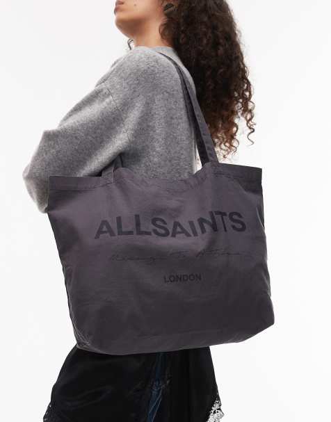 Allsaints future tote bag in charcoal gray - view 1