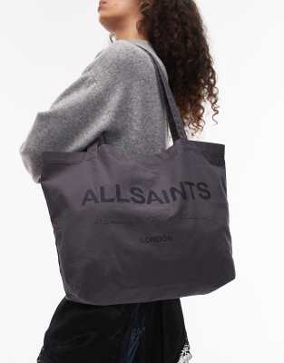 AllSaints - Future - Tragetasche in Anthrazit-Grau