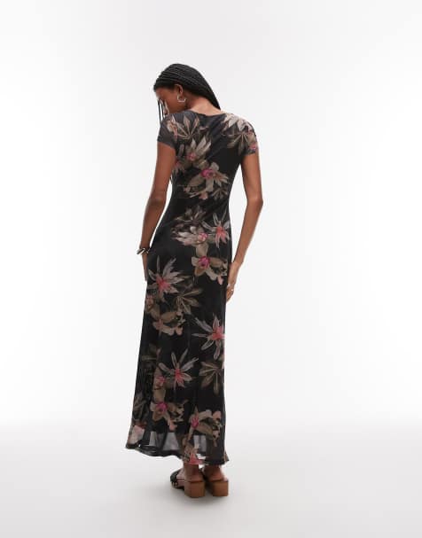 Allsaints gabby mesh dress in adena black - view 2