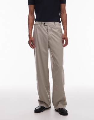 Gallow straight leg tailored pants in taupe-Neutral
