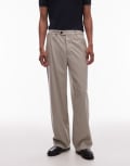[AllSaints] AllSaints Gallow straight leg tailored pants in taupe-Neutral W34 hammock taupe
