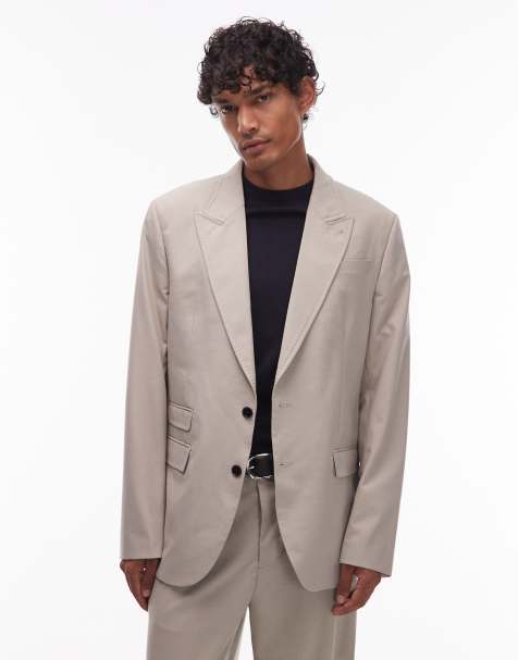 Allsaints Gallow tailored blazer in taupe - view 1
