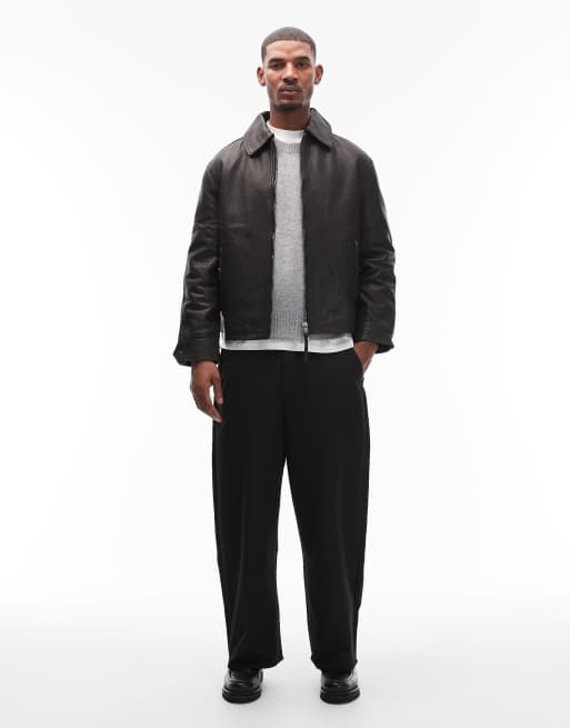 AllSaints – Garrison – Lederjacke in Schwarz, 2 von 5