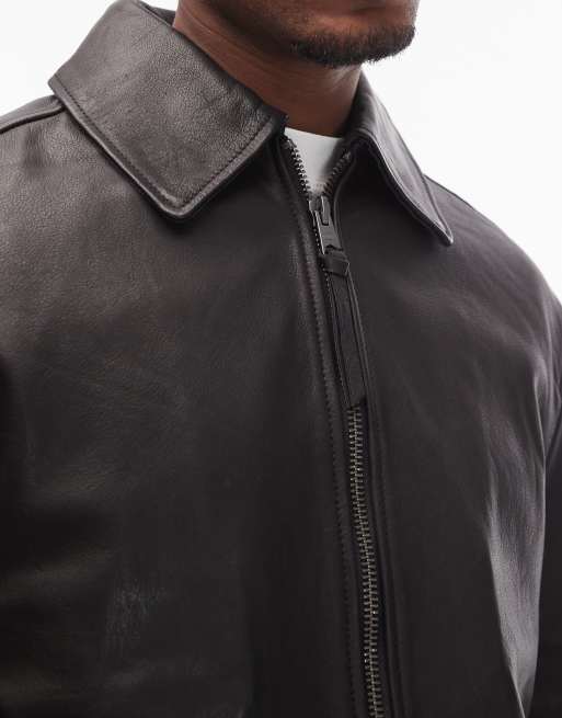 AllSaints – Garrison – Lederjacke in Schwarz, 5 von 5