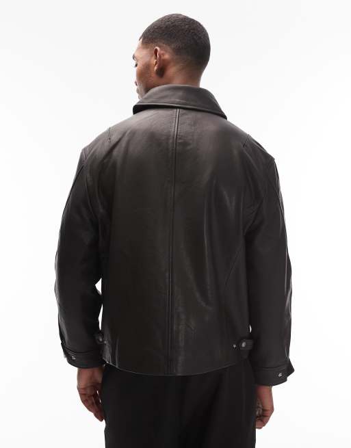 AllSaints - Garrison - Sort læderjakke, 3 af 5