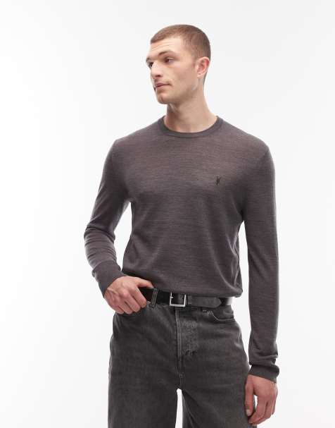 AllSaints - Gebreide trui van merinowol in blauw-grijs - view 1