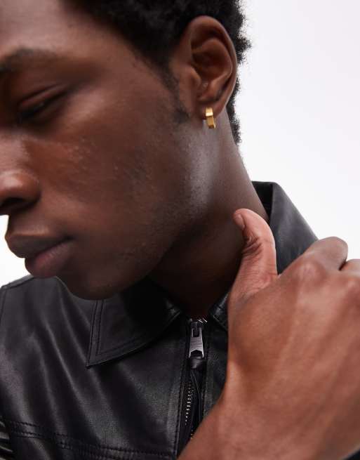 AllSaints Gen leather bomber jacket in black | ASOS