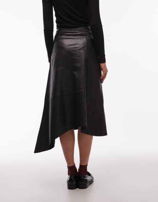 AllSaints – Gia – Svart maxikjol i läder, 3 av 5