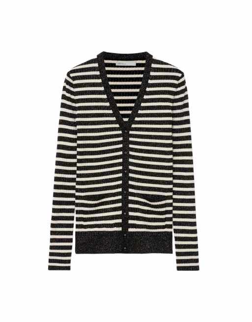 AllSaints gilet à rayures Kay noir/blanc craie, 2 de 6