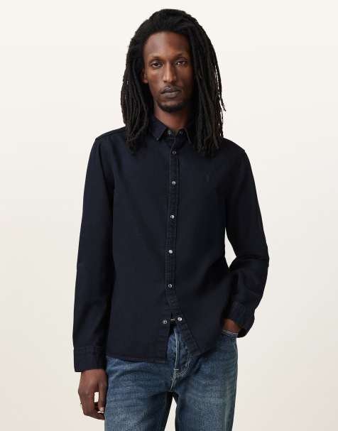 AllSaints - Gleason - Chemise à manches longues - Bleu foncé - view 1
