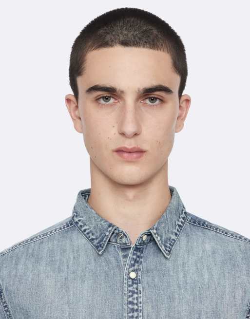 AllSaints Gleason Denim-Hemd in hellem Indigo, 3 von 6